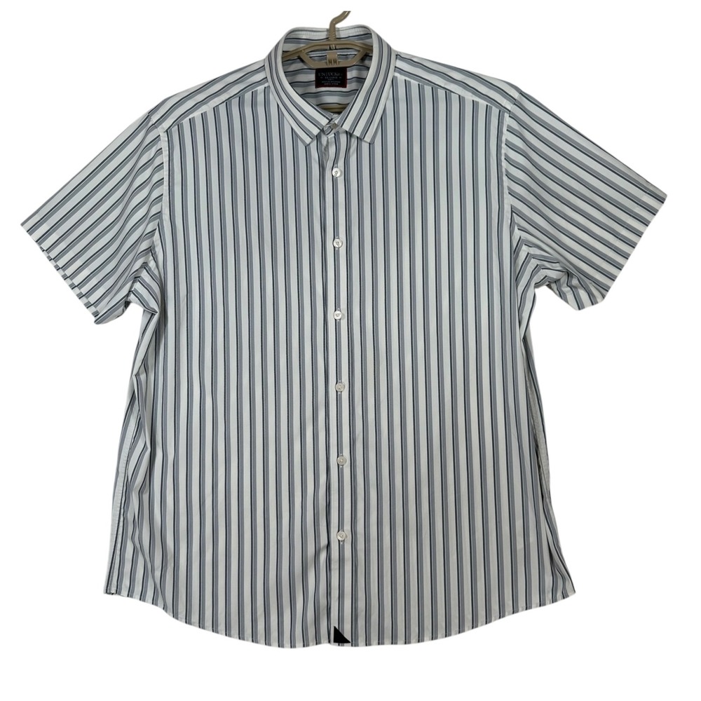 UNTUCKit Mens Bauman Performance White Striped Shirt XX Large Slim Fit Casual